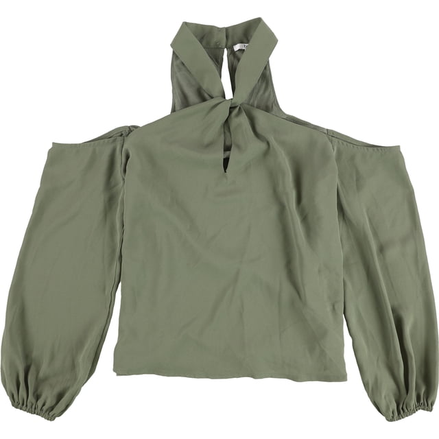 bar III Blusa con hombros descubiertos y abertura para mujer, verde, mediana