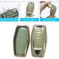 thumbnail image 3 of Key Fob Cover Compatible with Mitsubishi Outlander 4 Button TPU Leather Silicone Keychain Case Holder Protector,4 Buttons Gold Green, 3 of 6