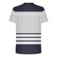 thumbnail image 4 of Zylanna Men's Casual Shirts Tee, Short Sleeve Crew Neck Striped Athletic Elastic Breathable Summer Tops for Man Gray Size XL, 4 of 5