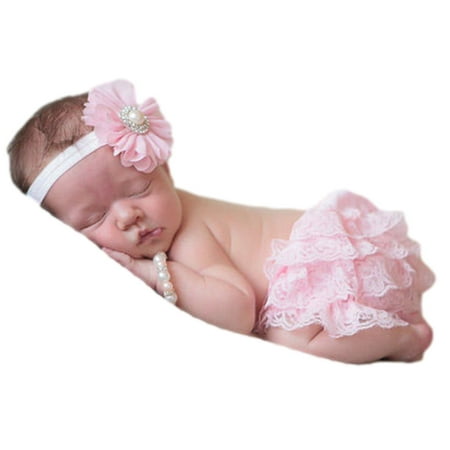 

Seyurigaoka Newborn Toddler Girl Baby Outfits Sets Photography Props Diaper Cover Tutu Skirts with Headdress 1-3 Years Old