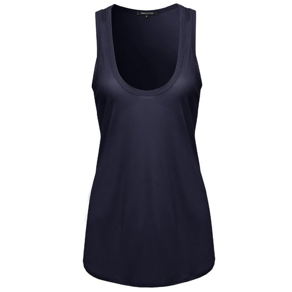 FashionOutfit Women's Solid Lightweight Sheer Racerback Tank