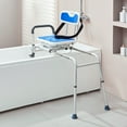thumbnail image 3 of PetFurnishn 400LBS Sliding Tub Transfer Bench Bath Shower Chair - 360 Degree Swivel Seat, Adjustable Height Bath Safety Chair with Sliding Mechanism, Non-Slip Bath Bench for Elderly, 3 of 12