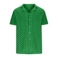 thumbnail image 5 of VBTAPA Mens Short Sleeve Button Down Shirts Relaxed Fit Casual Dress Shirt Hollow Out Summer Beach Shirts Sales of Today Green XXL, 5 of 7