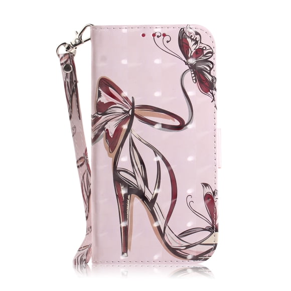 Case for Asus Zenfone 9 Cover Magnetic 3D Pattern Wallet Flip Case With Strap - High heel