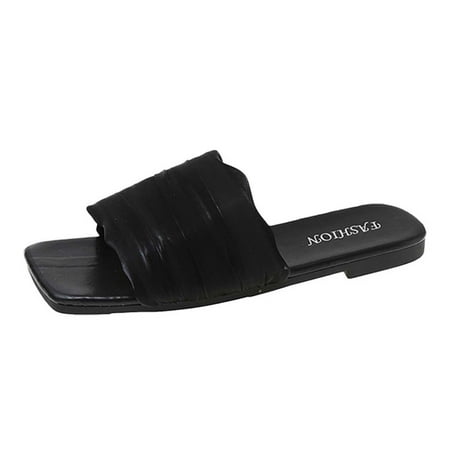 

Wiueurtly Ladies Fish Wedge Mouth Breathable Strap Rhinestone Heel Shoes Sandals Flowers Buckle Women s sandals Slippers for Women Booties Tall Womens Cotton Slippers Washable