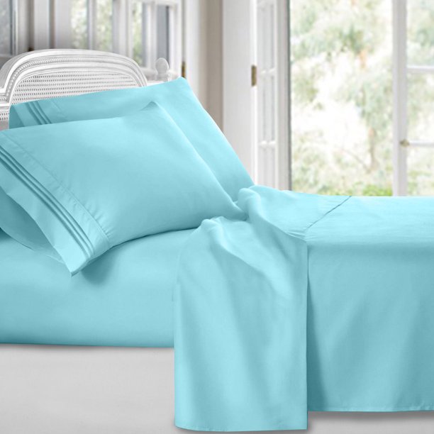 Egyptian Comfort 1800 Count 4 Piece Deep Pocket Bed Sheet Set - Walmart ...