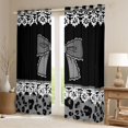 thumbnail image 2 of jejeloiu Leopard Print Black Out Curtains,Romantic Valentine Day Curtains Pack of 2 (42x63 Each),Gray Bow Bowtie Bedroom Curtains For Girls Teens,Ultra Soft Home Decor, 2 of 6
