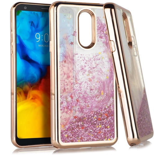 For LG Stylo 5 Case Wydan Liquid Glitter Slim Bumper Transparent Phone