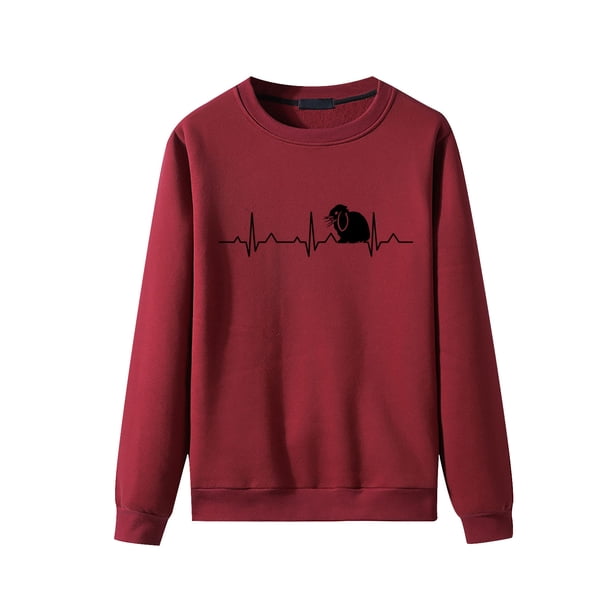 Suéter de cuello redondo suelto informal de transferencia de calor con estampado de personalidad de otoño e invierno Pompotops oipoqjl18089