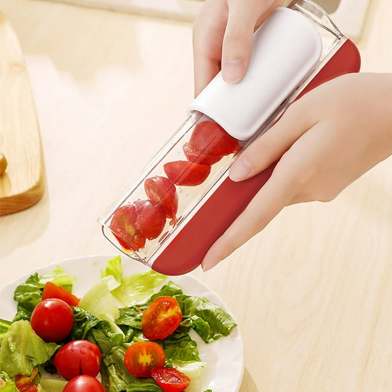 Zip Slicer Cherry Tomatoes & Grapes Slicer, Red or Green *FAST FREE  SHIPPING *