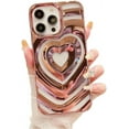 thumbnail image 6 of Designed for iPhone Case,Luxury Electroplated Hollow Love Heart Camera Lens Protection Shockproof Protective Cover Phone Case (iPhone 13 Pro,Purple), 6 of 6