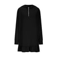 thumbnail image 4 of Women Dress, 2026 New Solid Color Long Sleeve Hooded Semi-Zip Flared Sporty Casual Loose Fit Dress, Made of Comfortable Material, Perfect for Daily and Casual Wear., 4 of 7