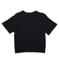 thumbnail image 6 of Women's Regular Fit Round Neck Short Sleeve Solid Color Comfy Pullover Top Blouse Casual Daily Wear Summer Vacation Outfits | CSEONE,Black L, 6 of 9