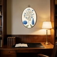 thumbnail image 5 of Oval Framed Wall Art Gold Bamboo Retro Blue Hydrangea Botanical Antique Flowers Victorian Canvas Wall Art Oval Vintage Wall Decor Prints Hanging Decor for Home Bedroom Living Room Office 8"x11.4", 5 of 7
