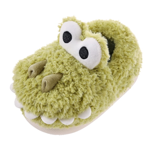 Vedolay Toddler Girls Slippers Boys Winter Warm Slippers Plush Cute Bedroom Indoor Shoes Green,23