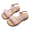 thumbnail image 6 of Gubotare Toddler Girl Beach Sandals Girls Sandals Summer Open Toe Flats Shoes Dress Sandals for Toddler Little Kid Big Kid Size 12.5 (Pink,12.5 Little Kid), 6 of 6