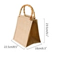thumbnail image 1 of QTOCIO Linen Literary Tote Bag Small Rattan Bag, 1 of 2