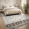 thumbnail image 3 of ODIKA 8'x10' Beige Black Geometric Diamond Design Washable Area Rug Modern Abstract Pattern with Bold Borders for King Size Bedroom Under Bed, Master Suite, Non-Shedding, Easy Care, 3 of 6