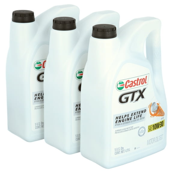 Castrol GTX 10W-30 Conventional Motor Oil 5 Quarts, Case of 3
