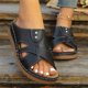 thumbnail image 4 of Mujeres Zapatillas de Verano de Moda Casual Versátil Playa Peep-Toe Abierto-Toe Cuña Tacones Zapatillas para la Primavera Y el Verano, 4 of 9