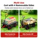 thumbnail image 2 of Heavy - duty steel garden dump cart con removable mesh sides, 180° rotating handle y 10 - pulgada wheels, 880lbs capacity, 2 of 7