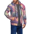 thumbnail image 2 of Vsdgher Colorful Cloud White Horse Mens Hoodies Zip Hoodie, Hoodies for Men, Zip-up Hooded Sweatshirt-Large, 2 of 5