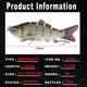 thumbnail image 4 of Señuelos de pesca para trucha lubina Señuelos de cuerpo duro de 6 segmentos con, 4 of 8