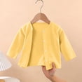 thumbnail image 5 of FRSASU Girls Classic Crew Neck Button Long Sleeve Soft Knit Cardigan Sweater Breathable Stretchy School Outfit Size 6M-4T Yellow, 5 of 9