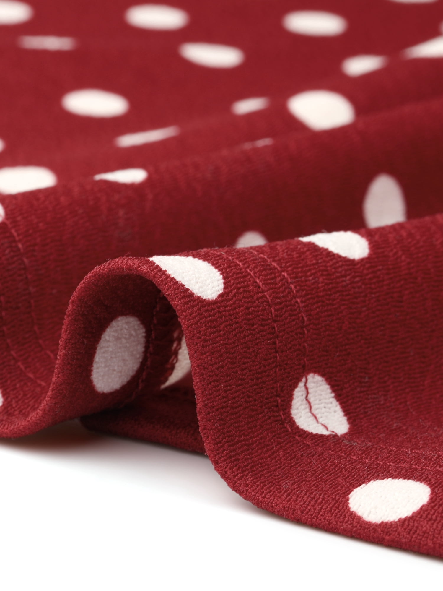 DARING DIVA Women's Polka Dots Sleeveless Sundress Vintage Crewneck Midi Dress S Dark Red