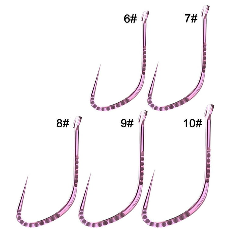 30pcs Box-Packed Tools Fishing Accessories Light Pink Horn Tooth Carp  Fishhook Titanium Alloy Black Pit Sports 6