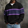 thumbnail image 4 of Horkkom Button Down Shirt Men Collared Striped Knit Shirt Breathable Long Sleeve Casual Color Block Shirts M, 4 of 6