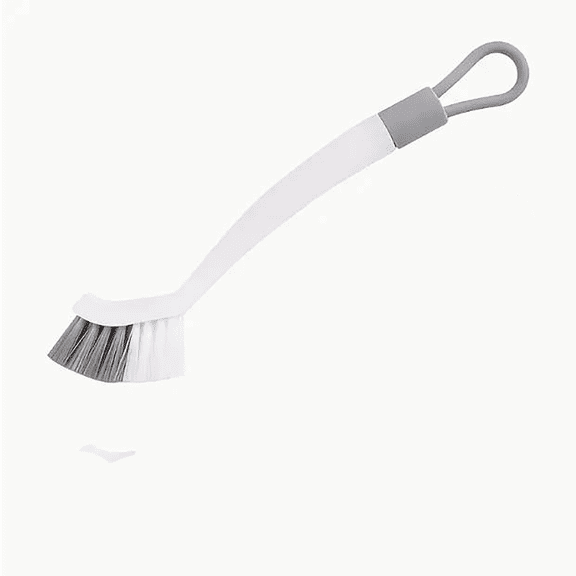 Kitchen Sink Brush, Long-Handle Stiff-Bristle Household Corner & Crevices Brush - 25Cm Long Handle, Double-Head Ergonomic Arc Grip, Tough Bristles, Hanging Ring - For Kitchen