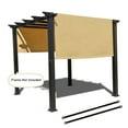 thumbnail image 2 of Universal Waterproof Pergola Shade Cover Replacement Canopy w/Heavy Duty Weighted Metal Rods Sand 14' x 10', 2 of 5