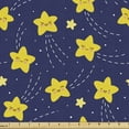 thumbnail image 1 of Cartoon Fabric by the Yard, Style Happy Sleeping Stars Sky Bedtime Night Comet Print, Upholstery Fabric for Dining Chairs Home Decor Accents, Indigo and Yellow by Ambesonne, 1 of 5