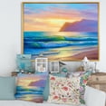thumbnail image 2 of Designart 'Sunrise Glow On The Sea Waves IV' Nautical & Coastal Framed Canvas Wall Art Print, 2 of 5