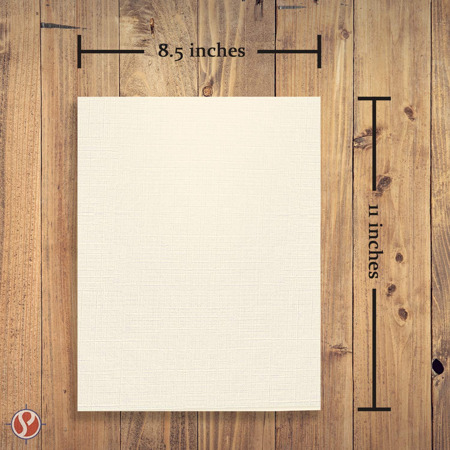 Linen Textured 8.5 x 11" Card Stock | Specialty Papers | 80lb Cover, 216 gsm | 25 Sheets Per Pack (Baronial Ivory)