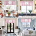 thumbnail image 7 of Valentine's Day Valances for Windows Cute Sweet Pink Plaid Love Heart Rod Pocket Curtain Valance Window Treatment Short Curtains for Kitchen Living Room, 42"x18", 7 of 7