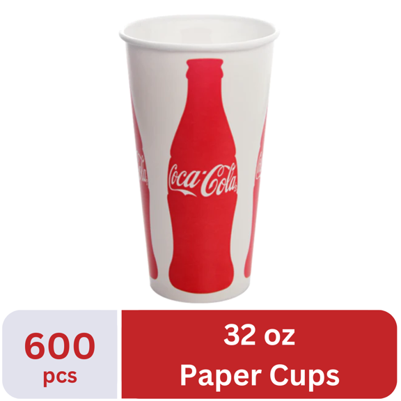 Karat Coca Cola Paper Cups [32oz - 600 pcs] (104.5mm)