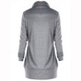 thumbnail image 3 of Haut Blouse Chandail en Molleton Patchwork à Carreaux avec Col Rabattu et Boutons pour Femmes, 3 of 7