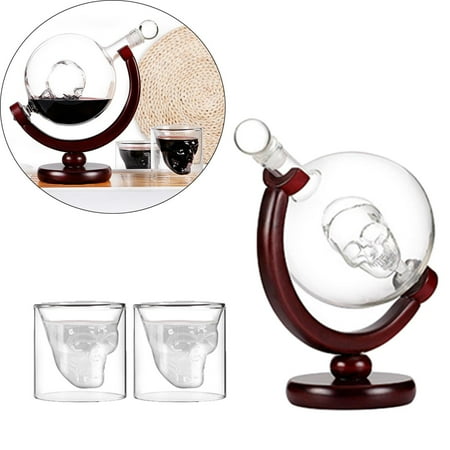 

Skull Head Wine Decanter Vodka Wine Glass Pourer Bottle Home Decoration