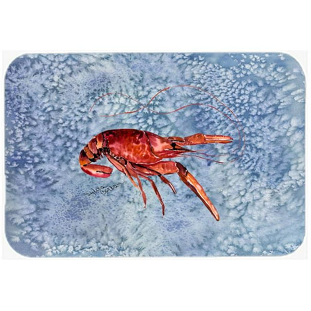 15 X 12 In. Crawfish on Blue Glass Cutting Board