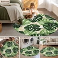thumbnail image 5 of Round Rugs 3Ft, Palm Leaf Round Area Rug Washable Indoor Throw Carpet, Tropical Plant Country Green Summer Small Non Slip Circle Rug for Bedroom Living Room Home Decor Aesthetic, 5 of 8