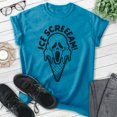 thumbnail image 2 of Ice Cream Horror T-shirt, Unisex Women's Men's Shirt, Halloween Spooky Season Novelty Gift, Heather Blue, X-Large, 2 of 6