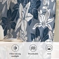 thumbnail image 6 of Blue White Flowers Semi Sheer Curtains Drapes for Living Room, Bedroom, French Doors Window 45 Inches Long, Country Vintage Botanical Floral Rod Pocket Chiffon Curtain Drapery Voile Draperies Panel, 6 of 8
