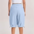 thumbnail image 6 of Sokhug Women's Capri Pants Elastic Waist Drawstring Summer Solid Cropped Balloon Pants with Side Pockets, 6 of 8