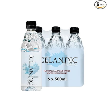 Icelandic Glacial Natural Spring Alkaline Water, 500 mL(Pack of 6)