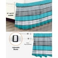 thumbnail image 3 of Blue Grey Stripes Bed Skirt Vintage Coastal Style Wood Texture Bed Skirts Queen Size 16 Inch Drop, Wrap Around Dust Ruffle&nbsp;Bedskirt with Adjustable Elastic Belt for Queen Size Beds, 3 of 7