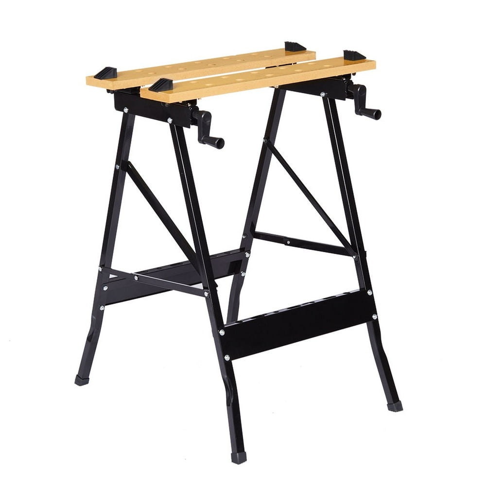 Folding Work Bench with Vice Multipurpose Sawhorse Heavy Duty