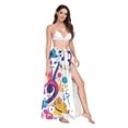 thumbnail image 2 of FORMRS Womens Long Sarong Beach Wrap Semi-Sheer Bikini Skirt Bathing Swimsuit Cover Up, Musical Pattern, 2 of 7