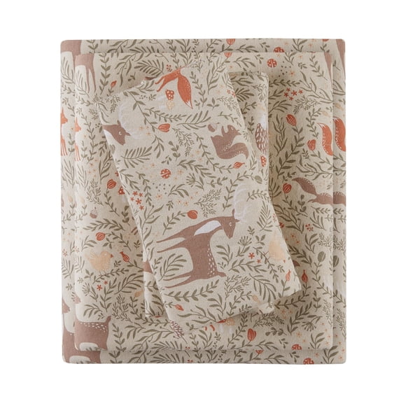 Juego de sábanas de franela Comfort Spaces, tamaño completo, color topo Woodland